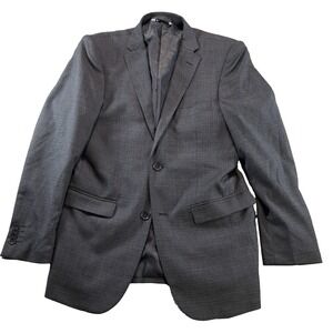 Lineage Blazer Mens 38R Slim Gray Crosshatch Fit Two Button Double Vent Modern